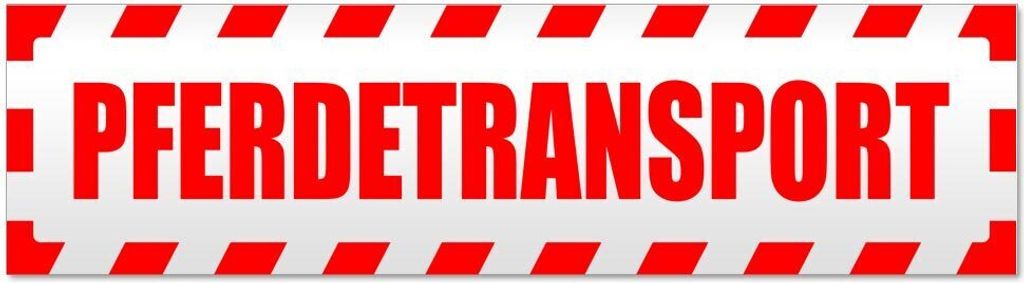 Kiwistar - Autoaufkleber - Rot - 30 x 8 cm - Pferdetransport gestreift - Hinweis Aufkleber Sticker für Auto, Kfz, Fahrrad, PKW, LKW