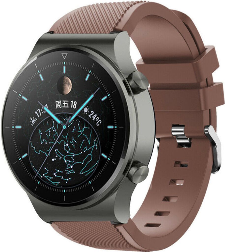 Strap-it Huawei Watch GT 2 Pro Silikonarmband (Kaffeebraun)