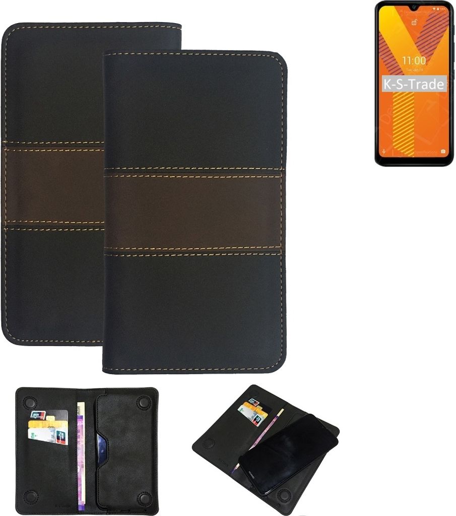 K-S-Trade Hülle Handyhülle kompatibel mit Wiko Y62 Schutzhülle Walletcase Bookstyle Tasche Schutz Case Handytasche Wallet Cover Kunstleder Snapcase