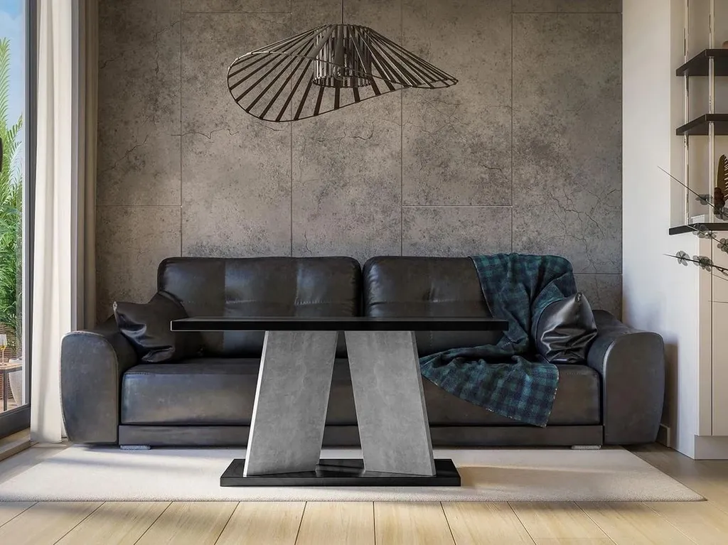 Table basse métal et béton RANDOY : la solution design pour votre petit salon