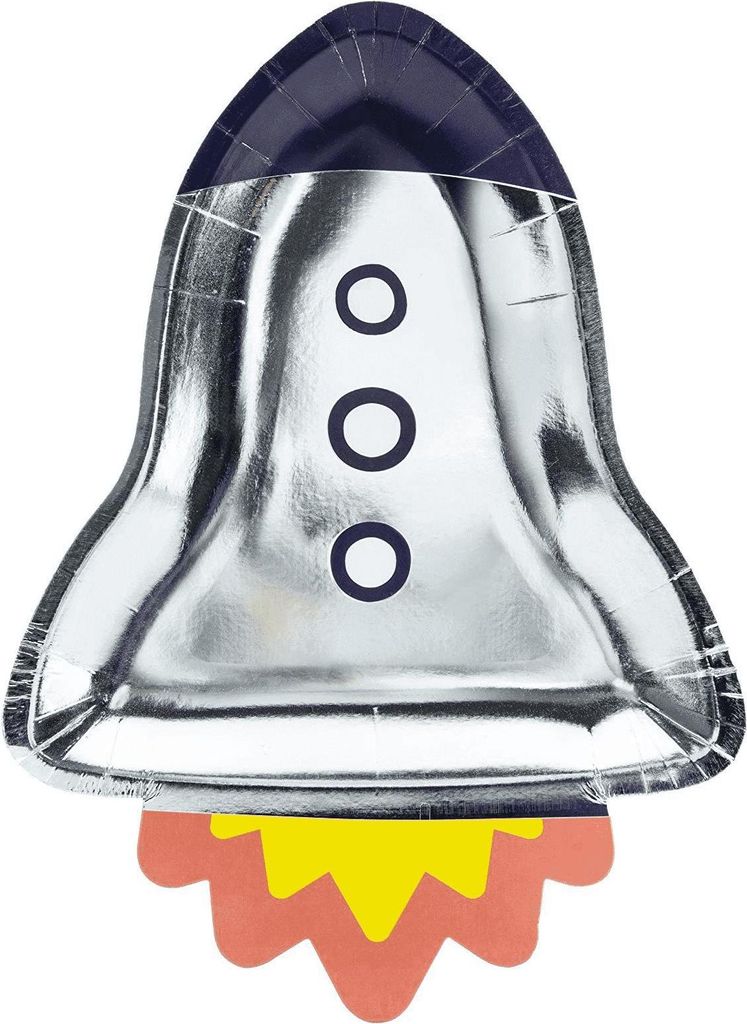 Papierové taniere Rakety 21,5x29,5 cm, 6ks Party Deco Obrázok produktu 