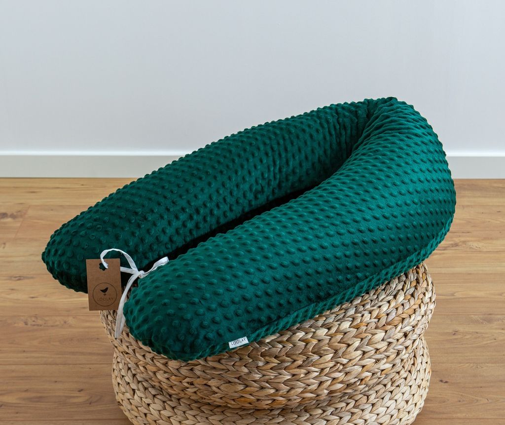 170 cm M/L Grün 100% MINKY 350g/m2 Seitenschläferkissen Stillkissen Schwangerschaftskissen Medium-WEICH Kissen + Bezug Lagerungskissen Kuschelkissen