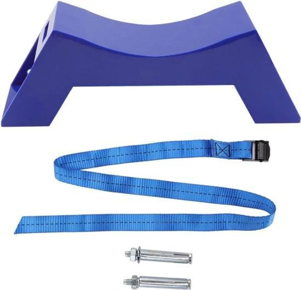 Support Propane Mural Bleu avec Sangle de Sécurité et Fixation Vis - 5