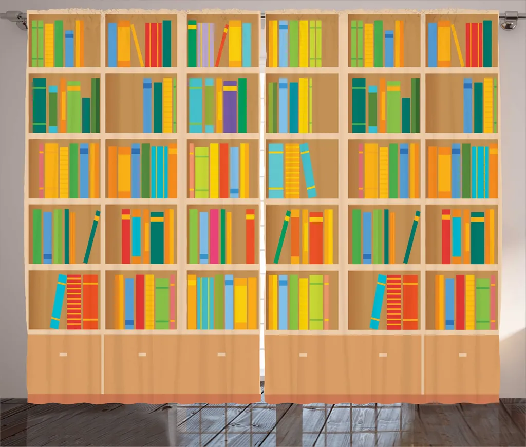 ABAKUHAUS Rideau Bibliothèque BD 280x225cm avec Crochets Multicolore