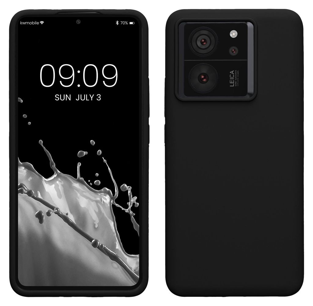 kwmobile Handyhülle für Xiaomi 13T / 13T Pro Hülle - Case Silikon - Kabelloses Laden - Schutzhülle Cover in Schwarz