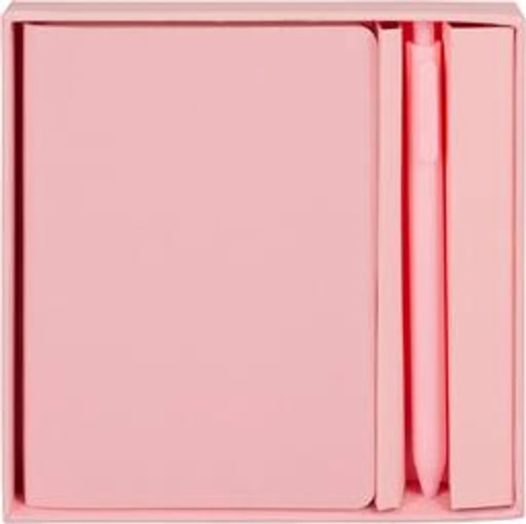 Idea Regalo Set Taccuino A6 Rosa Cipria e Penna | Confezione Lusso