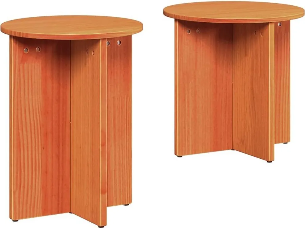 vidaXL Tavolino 2 pezzi Marrone cera