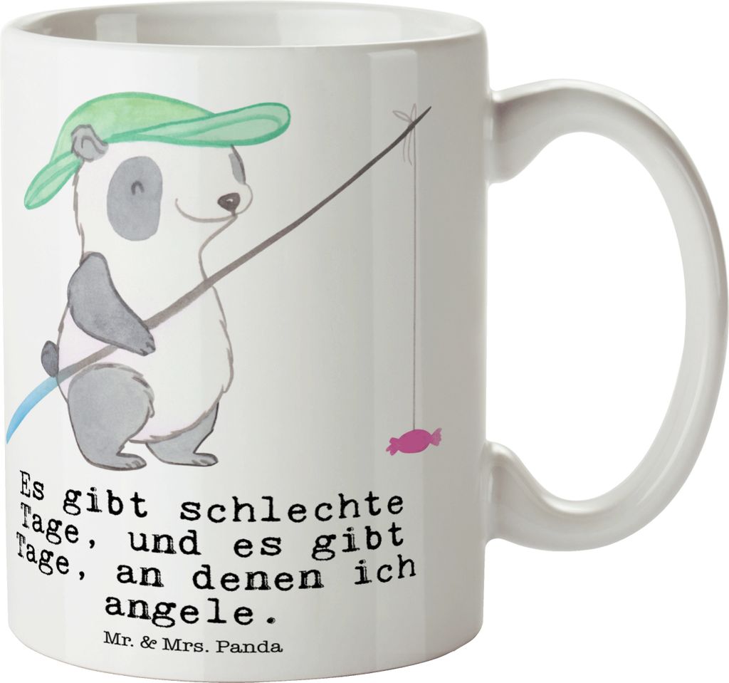 Mr. & Mrs. Panda Teetasse Panda Angeln - Weiß - Geschenk, Produktbild 