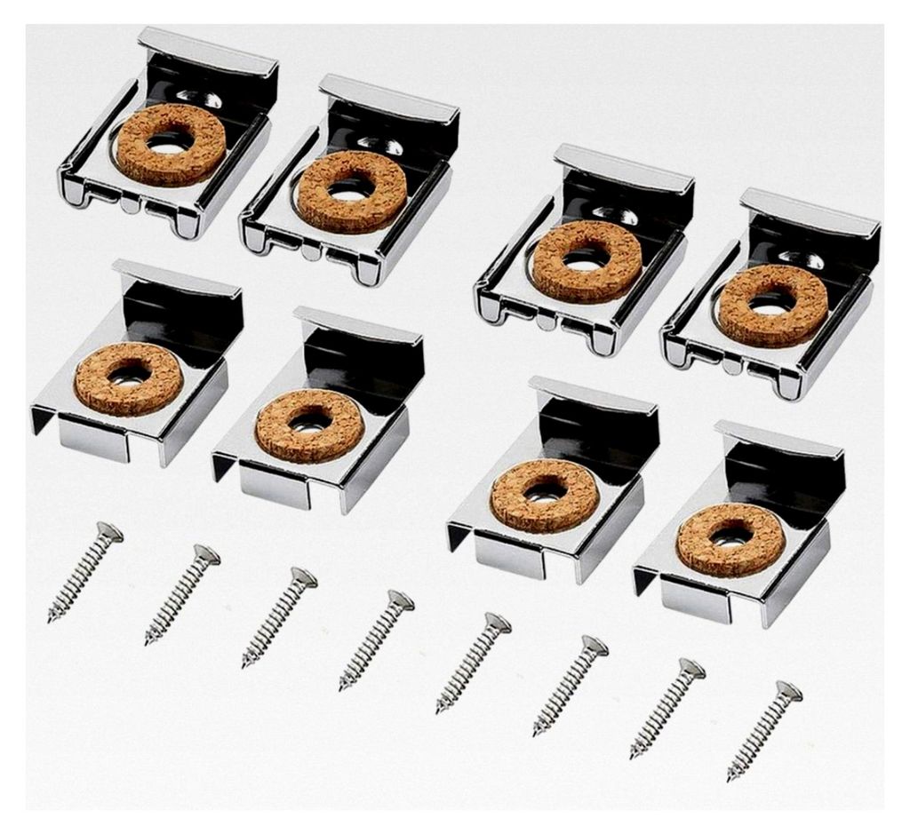 2er Set (8 Stück) Ungerahmte Spiegelhalterung mit Federbelasteten Clips, Dübel und Schrauben für Schwere Spiegel und Glas