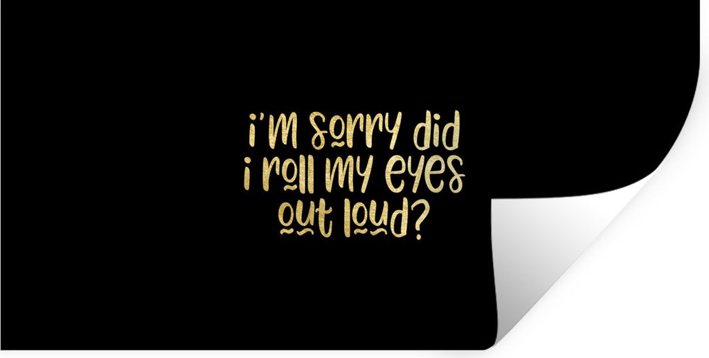 MuchoWow Wandtattoo Wandsticker Wandaufkleber Zitate - Augen - Gold - Schwarz 120x60 cm Selbstklebend und Repositionierbar - Sticker - Dekorfolie