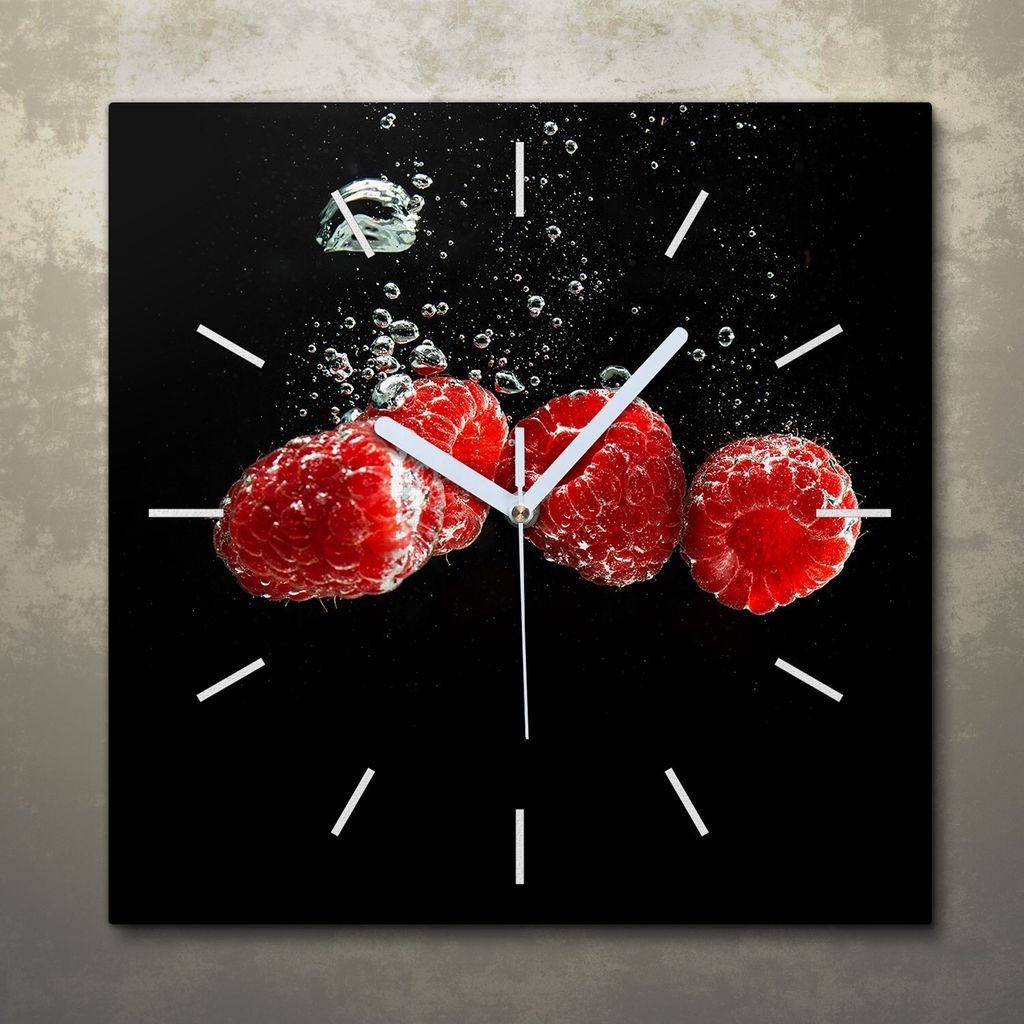 Wohnzimmer Leinwand Uhr Geräuschlos Küche 30x30 Früchte, Spritzen, Motive, weiße Zeiger