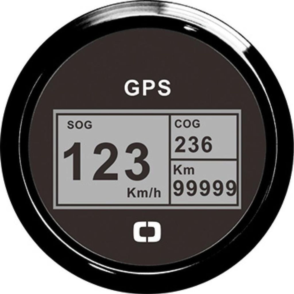 Geschwindigkeitsmesser Kompass Kilometerzähler GPS Schwarz/Schwarz - Osculati 27.781.02