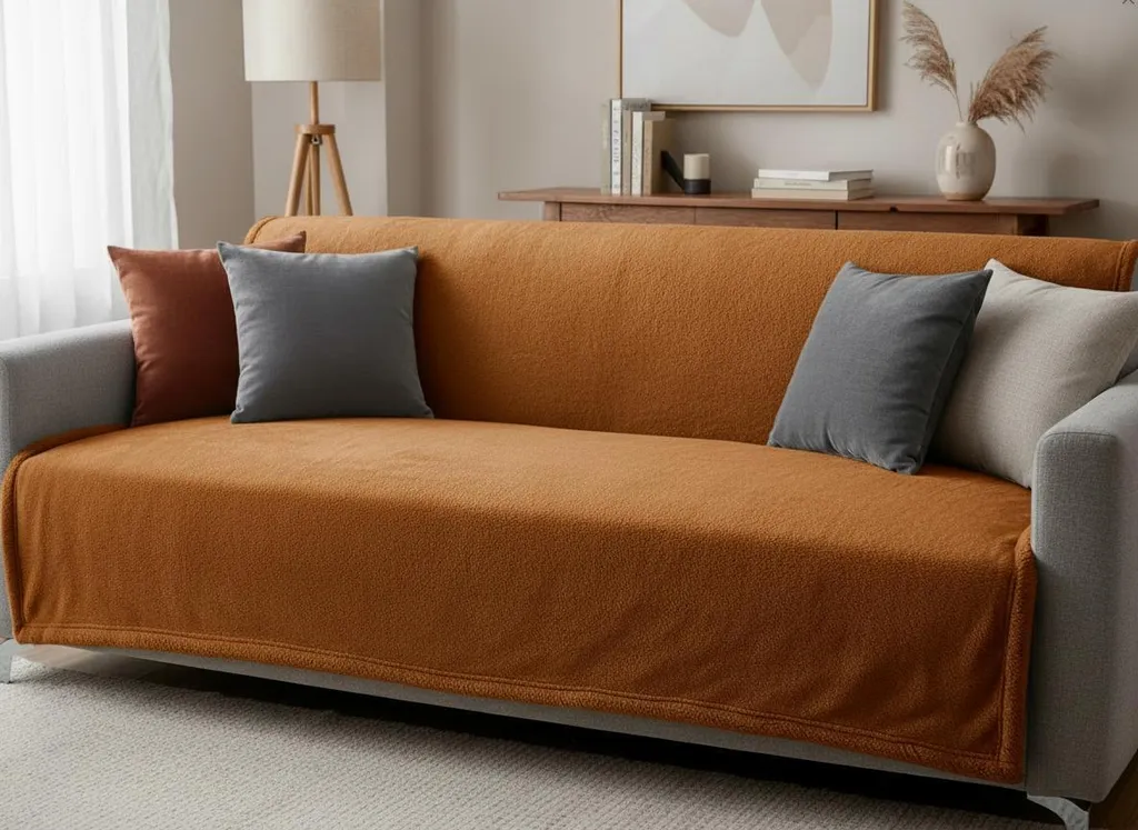 Coperta BERTA Mybesthome 170x210 cm Miele | Lavabile e Resistente - 1