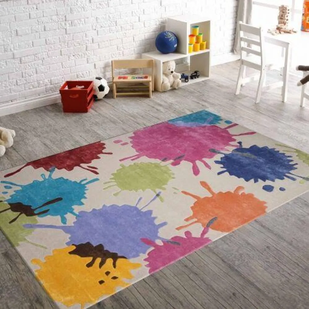 Tapis de jeu grand format Kids Splash - 153x244 cm pour chambre