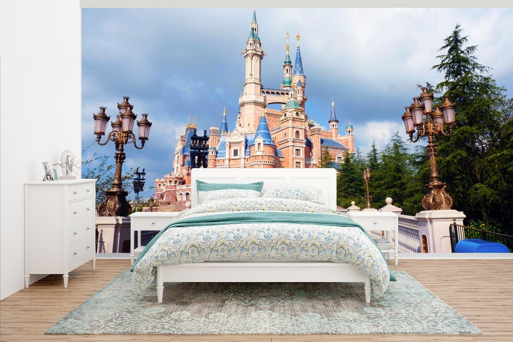 MuchoWow Fototapete für Wohnzimmer oder Schlafzimmer Wandtapete Vinyl Motivtapete China - Schloss - Disney - 500x280 cm - Fototapeten
