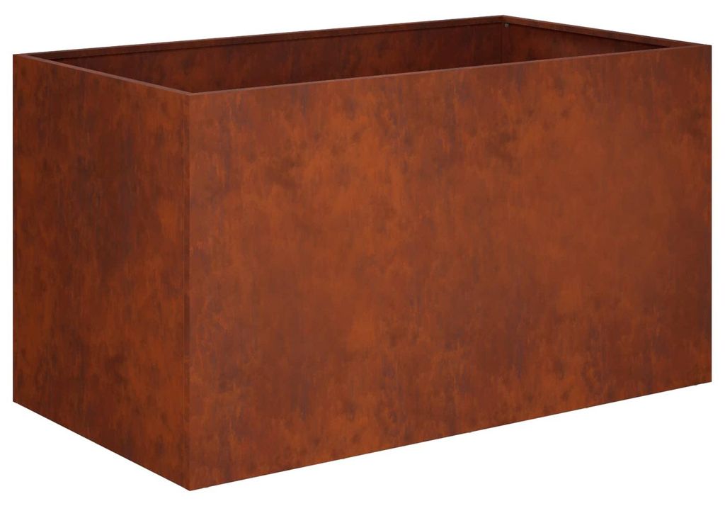 vidaXL Vaso da giardino effetto ruggine, 80 x 50 x 50 cm, Immagine del prodotto 