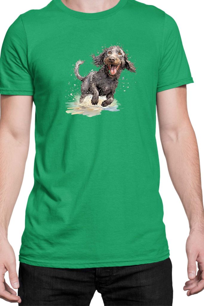 Herren T-Shirt Funny Dogs Breeds American Water Spaniel Dog Breed 020, Man 3XL / Grün