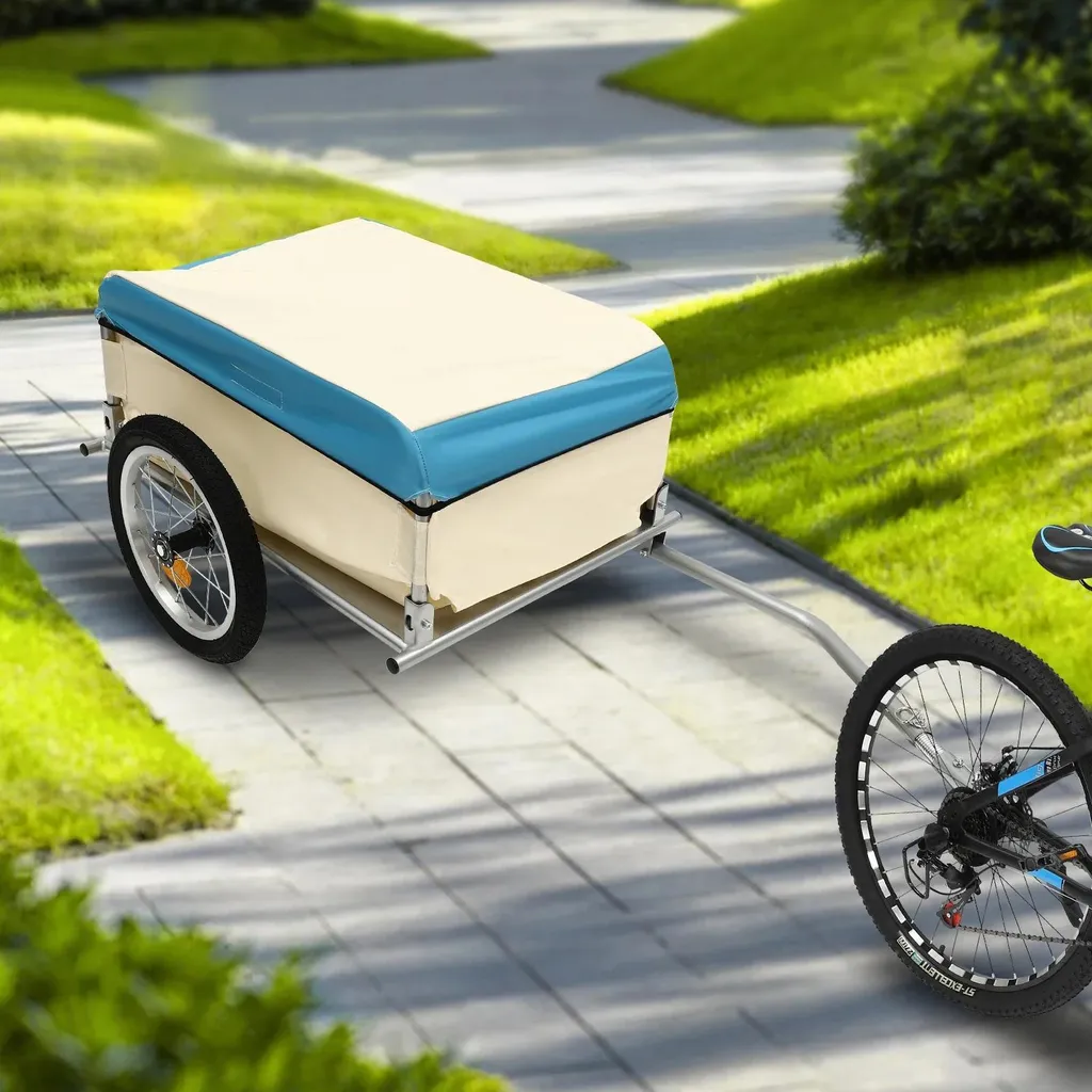 Remorque vélo de transport robuste Blanche - Capacité XL 90L renforcée - 3