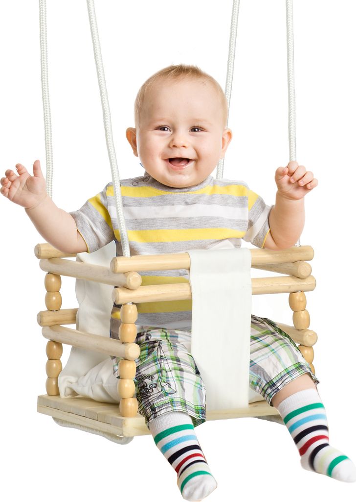 AIYAPLAY Babyschaukel 9-36 Monate, aus Holz und Baumwolle, Produktbild 