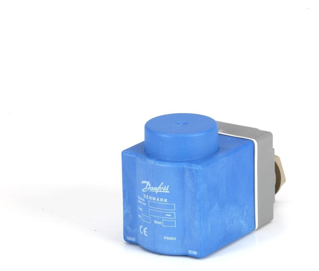 A product shot of a blue and gray electrical component on a white background.