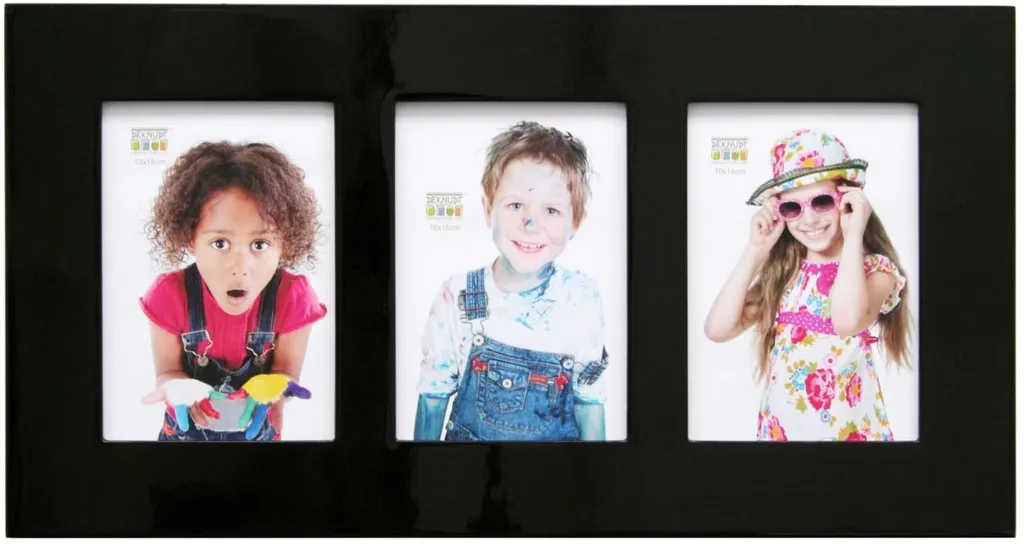 Cadre Photo Multiple 3 Vues 13x18 cm Noir Brillant Finition S66WK2