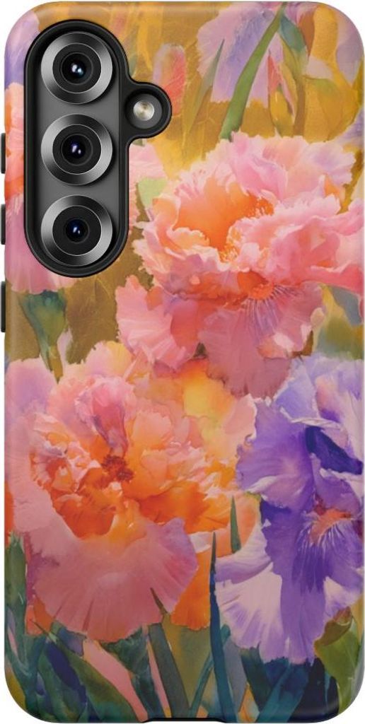 Große Pfingstrosen und Flieder-Iris – Handyhülle Kompatibel mit Galaxy S25