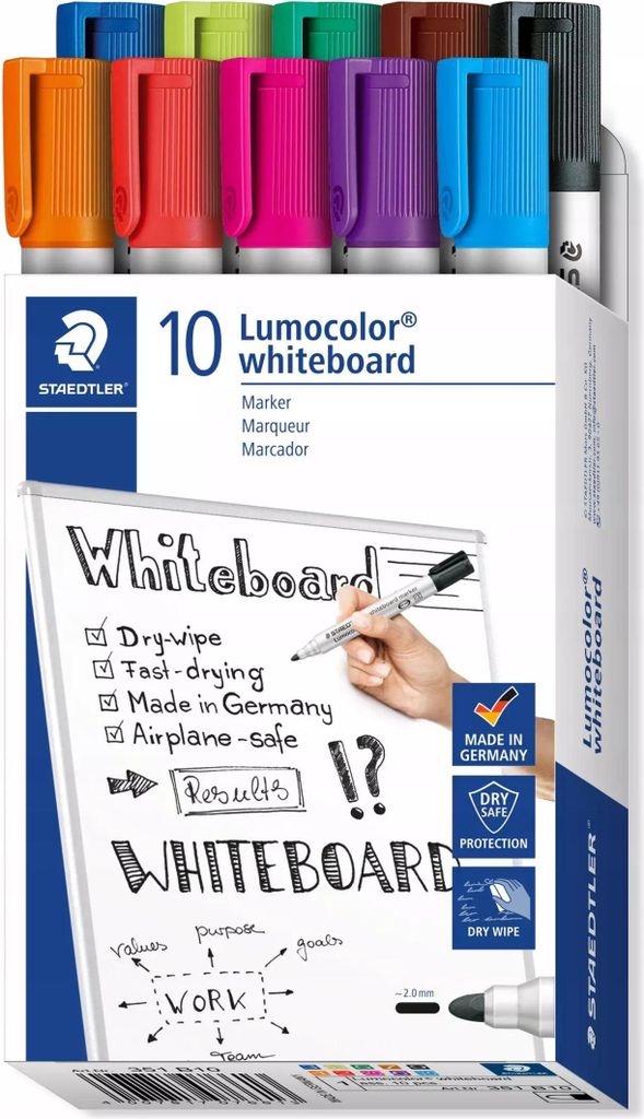STAEDTLER Whiteboard-Marker farbsortiert 2,0 mm, 10 St.