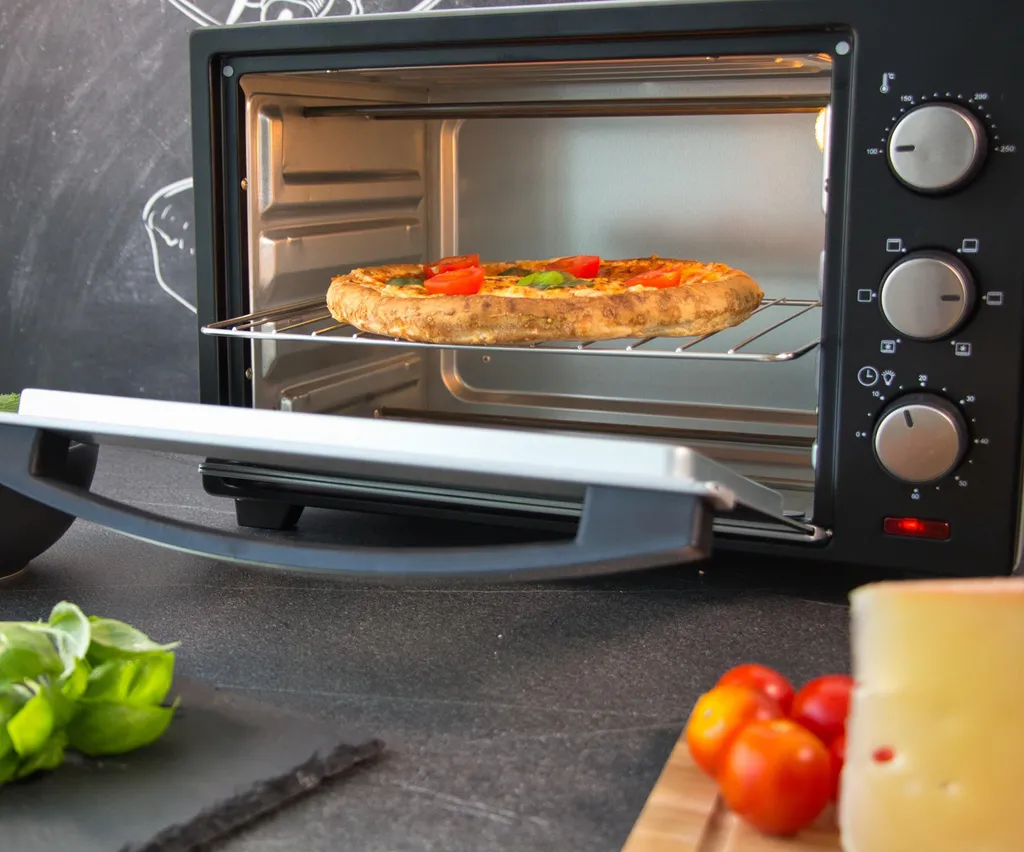 Steinborg Mini-four 25L 1600W Argent - Four à Pizza 3-en-1 Convection - 18