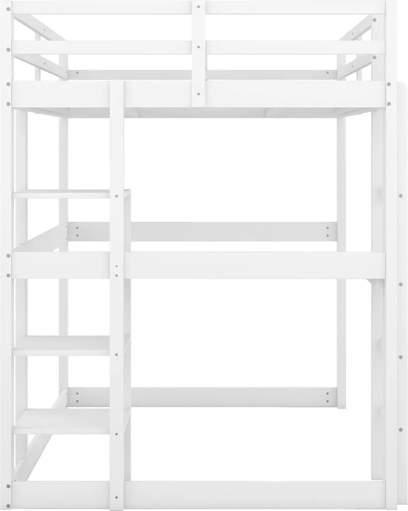 Lit surélevé 140x200 cm : solution gain de place avec bureau et rangements
