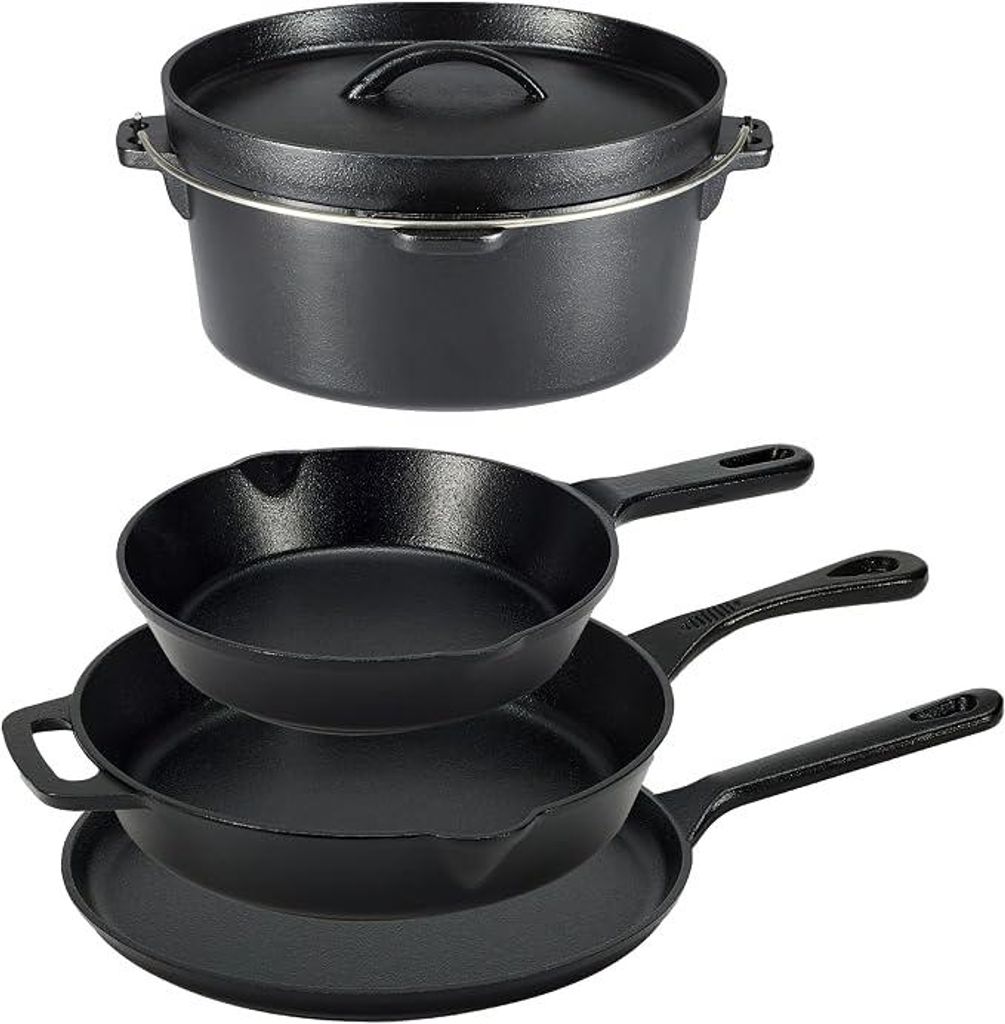Ensemble de batterie de cuisine en fonte pré-cuit, Image du produit 