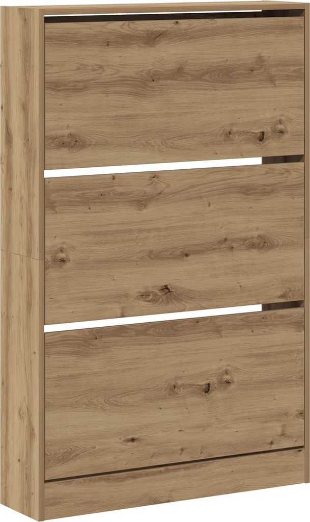 Möbel Schuhschrank Artisan Eiche 80x21x125,5 cm Holzwerkstoff - Schuhregale 869103