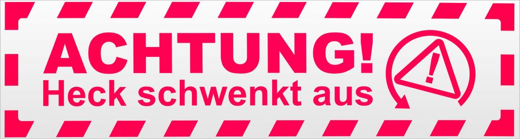 Kiwistar Achtung Drohne Einsatz gestreift Magnetschild Schild magnetisch - 45cm Neonpink - Magnetfolie für Auto PKW Kfz