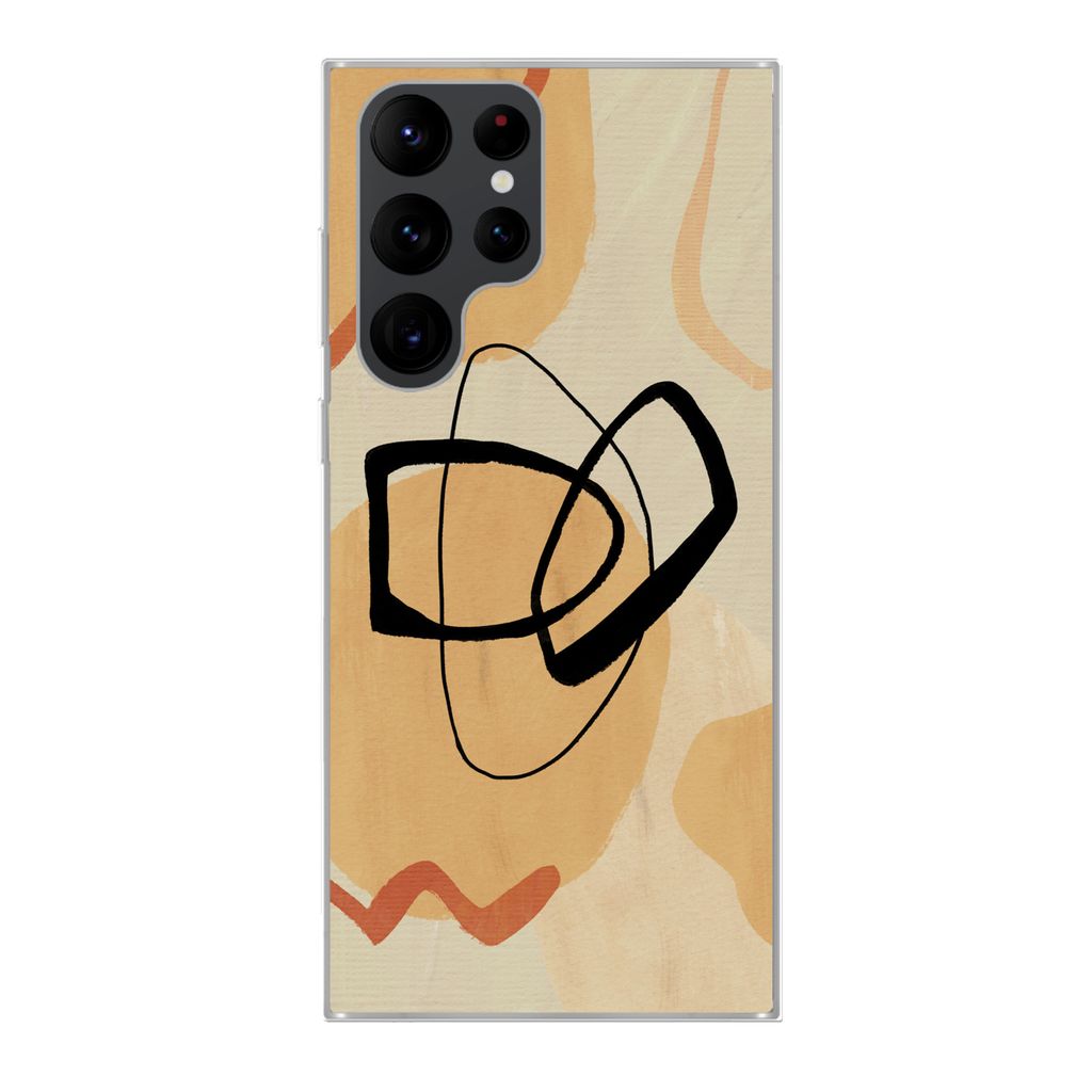 MuchoWow Handyhülle Schutzhülle Hülle für Samsung Galaxy S22 Ultra Kunst - Geometrische Formen - Abstrakt Silikon Softcase Handy Hülle - Abb...