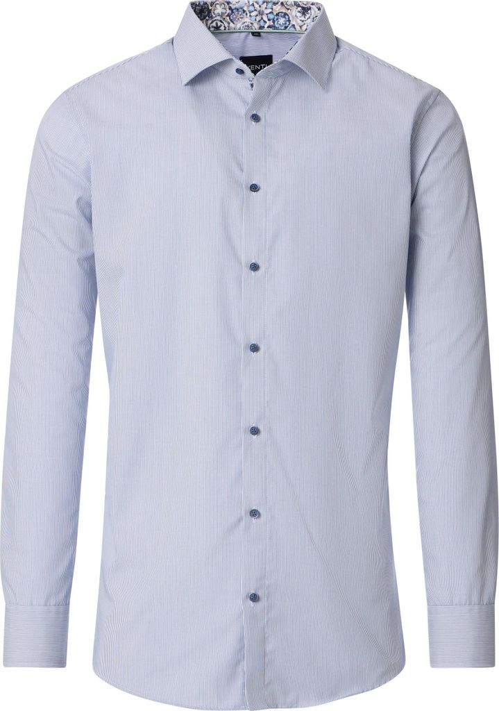 VENTI Herren Businesshemd Langarm Kent Modern-Fit Blau gestreift 39