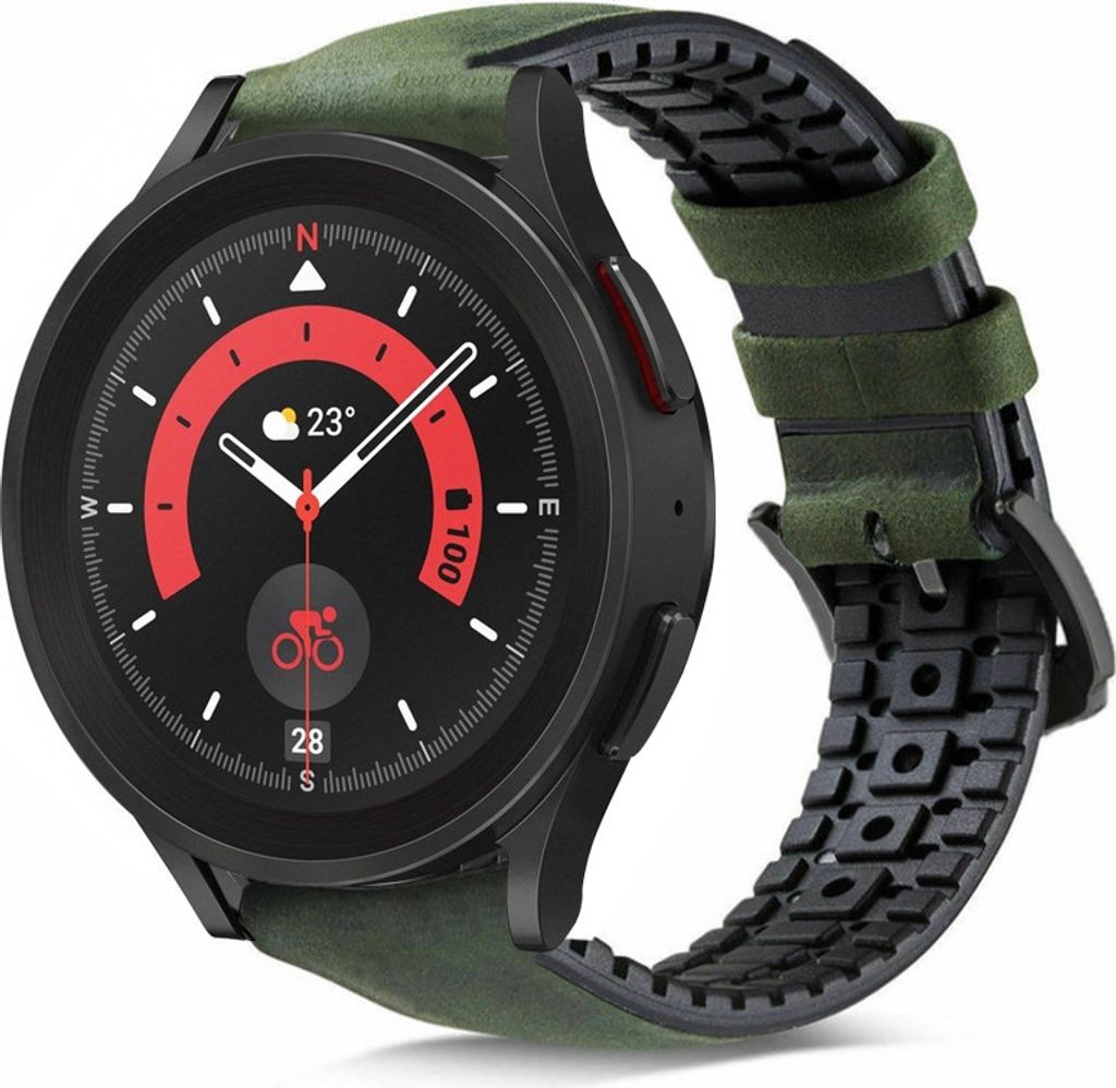 Strap-it Samsung Galaxy Watch 5 Pro Silikon-/Lederarmband (Grün)