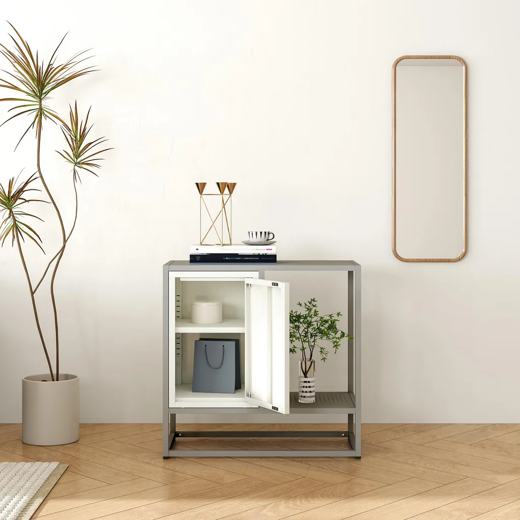 Buffet compact Burlöv : optimisez vos petits espaces avec style et acier - 4
