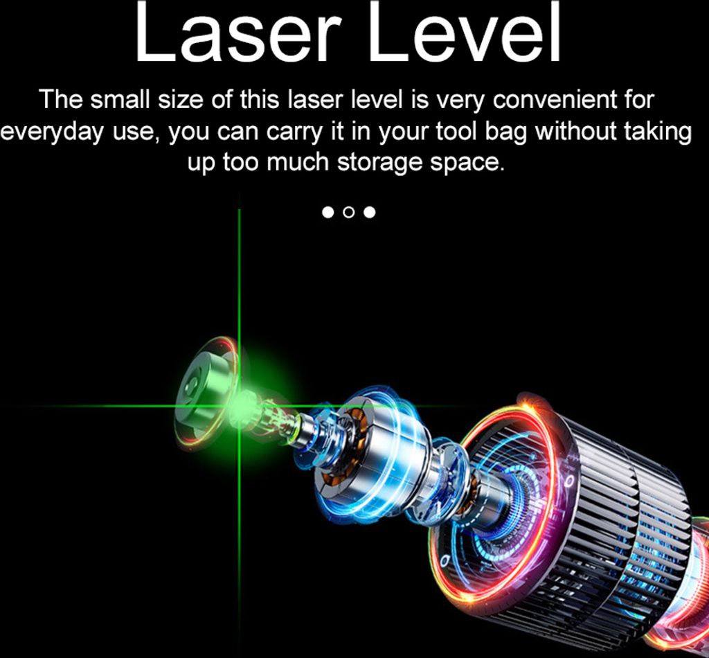 Kleines tragbares 2-Linien-Lasernivelliergerät Nivellierlaser 3 Selbstnivellierende Diagonallinie Multifunktions-Lasernivelliergerät für Haushal...