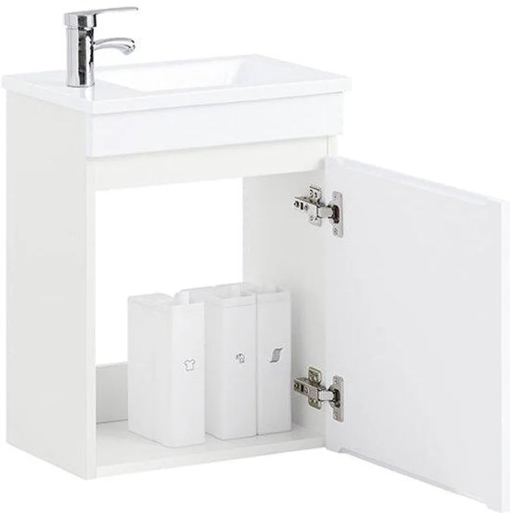 Meuble sous-vasque étroit pour petite salle de bains : fini le désordre