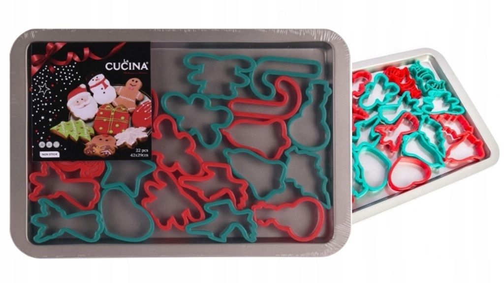 Weihnachtsplätzchen-Backformen mit Backblech 22 Stück Produktbild 