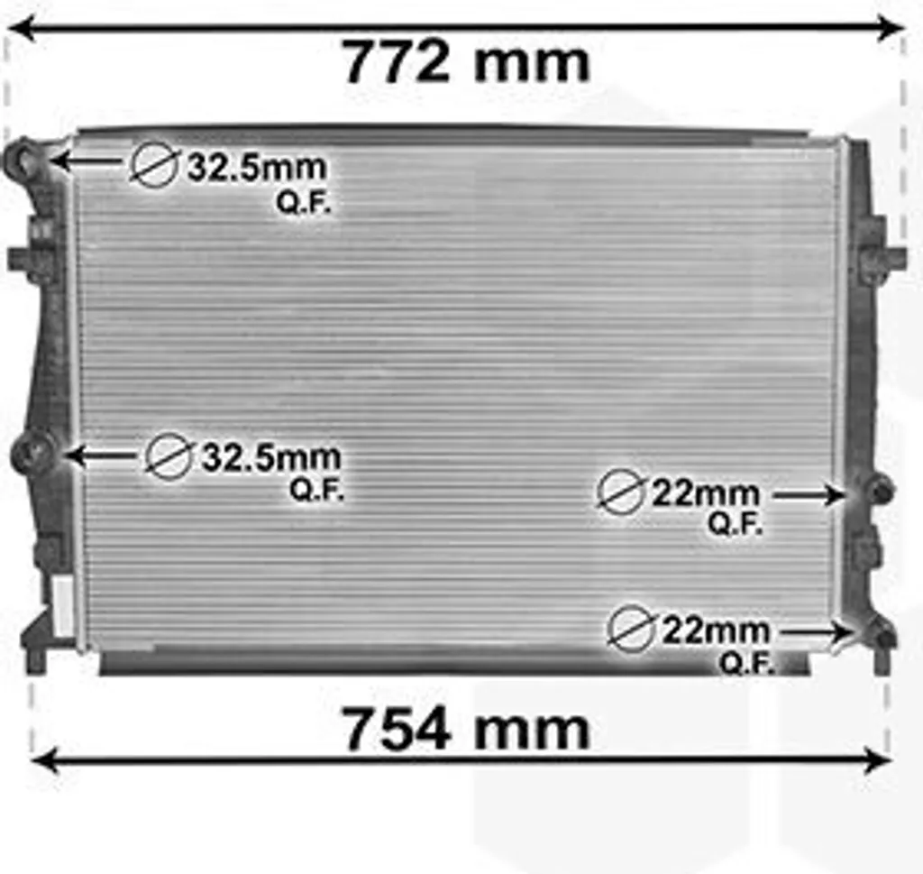 Radiateur à eau moteur pour Volkswagen Golf 7 et Sportsvan - SEAT