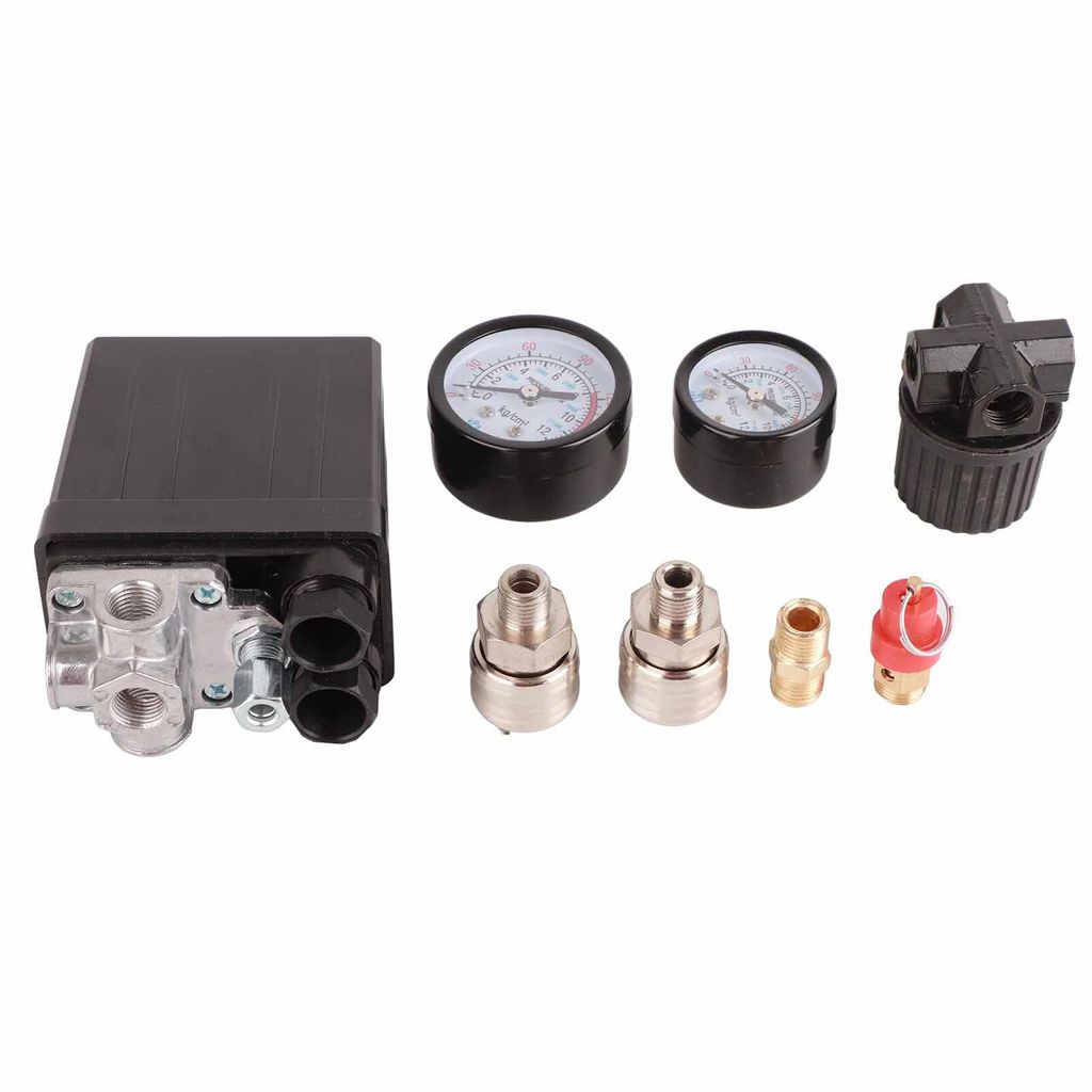 Luftkompressordruckschalter 1/4in 4 Löcher -Regler -Regler -Ventil 90‐120psi 220 V