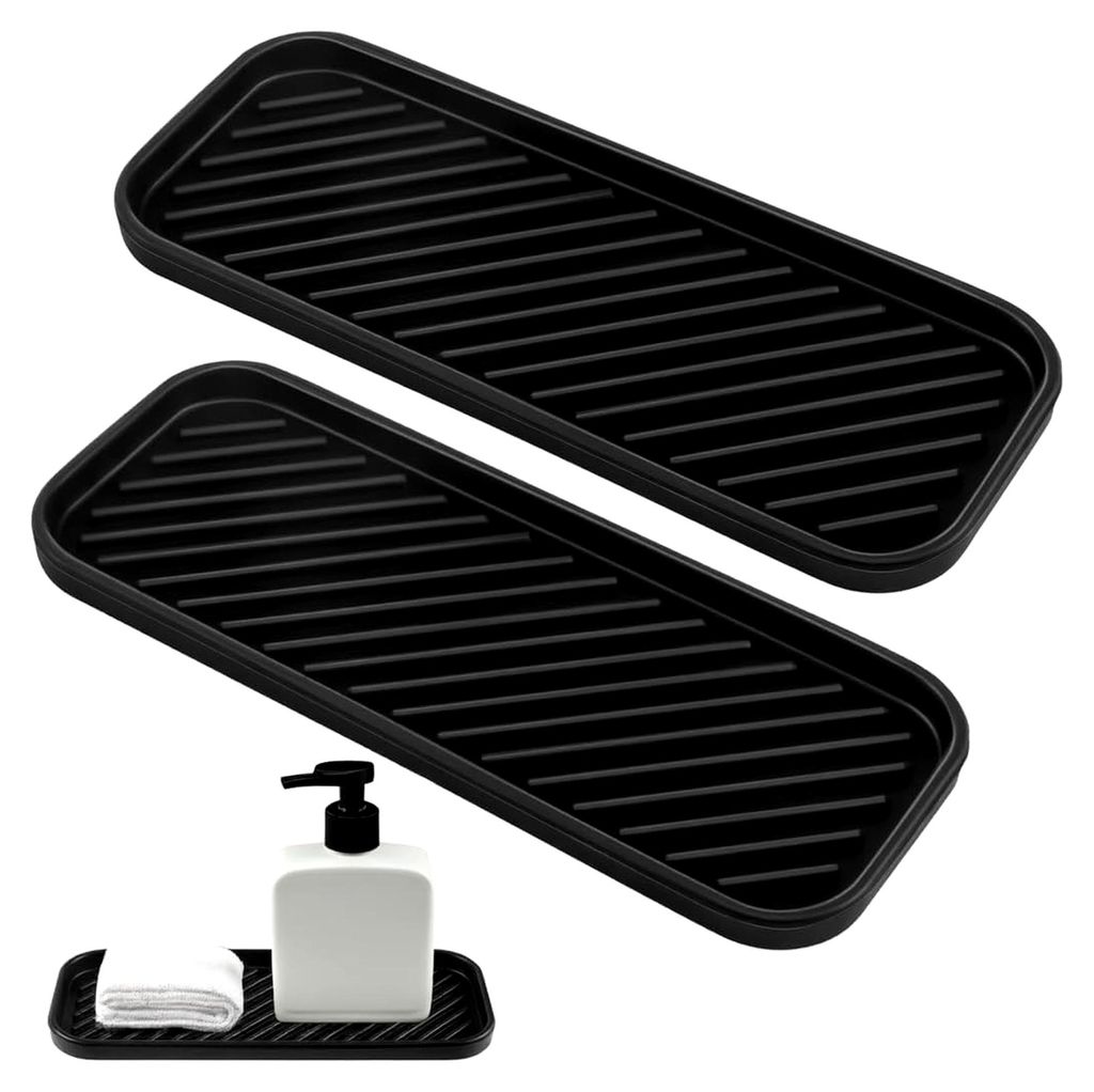 Organizer für Spülbecken 2er Set – Multifunktionaler Schwammhalter für Spülbürste, Seife und Spülmittel, Schlankes Zubehör für schnelltro...