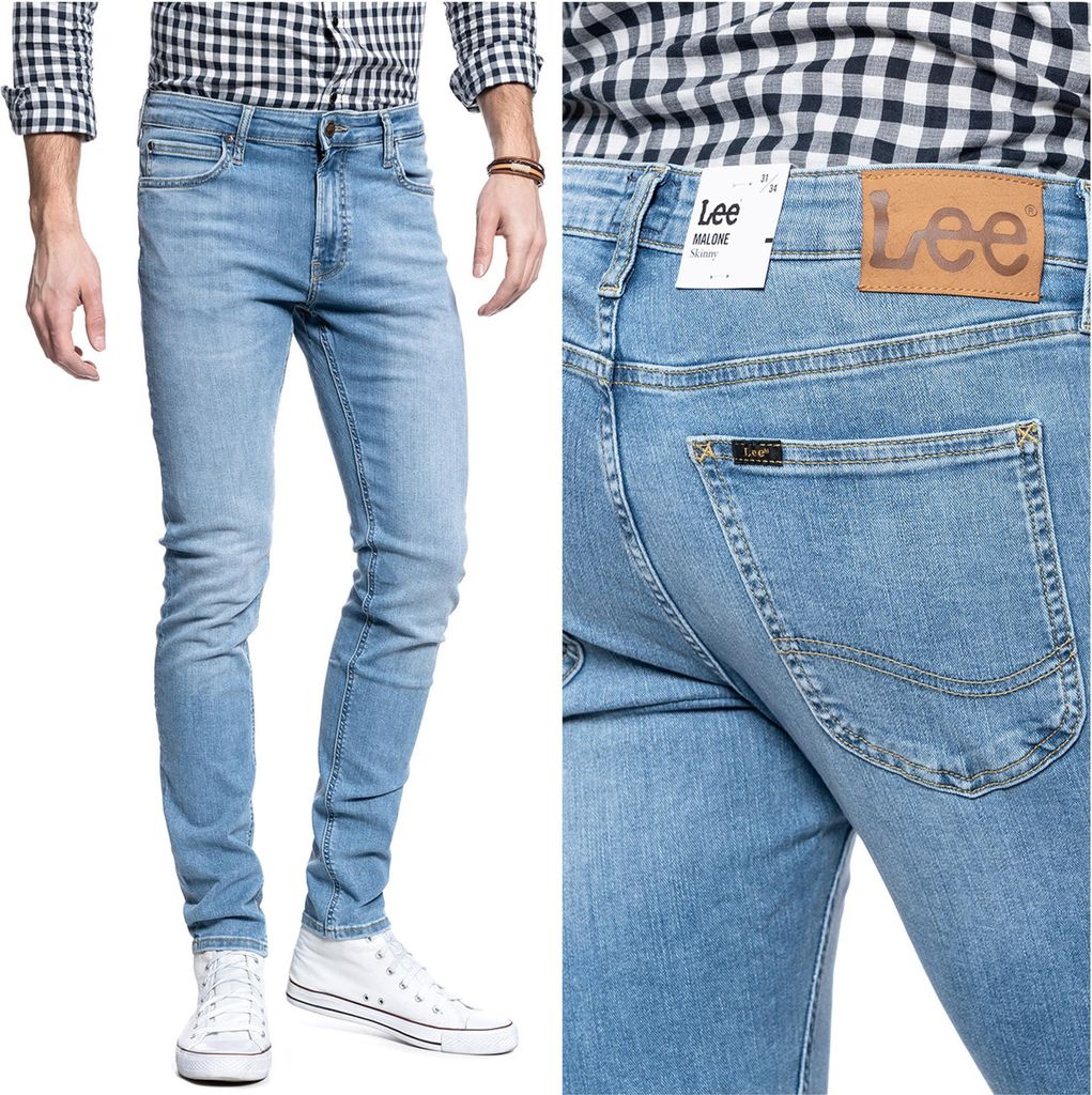 LEE, Herren Jeanshosen, Skinny fit, MALONE, W34 L32, Blau, Jeans, baggyjeans, buggy