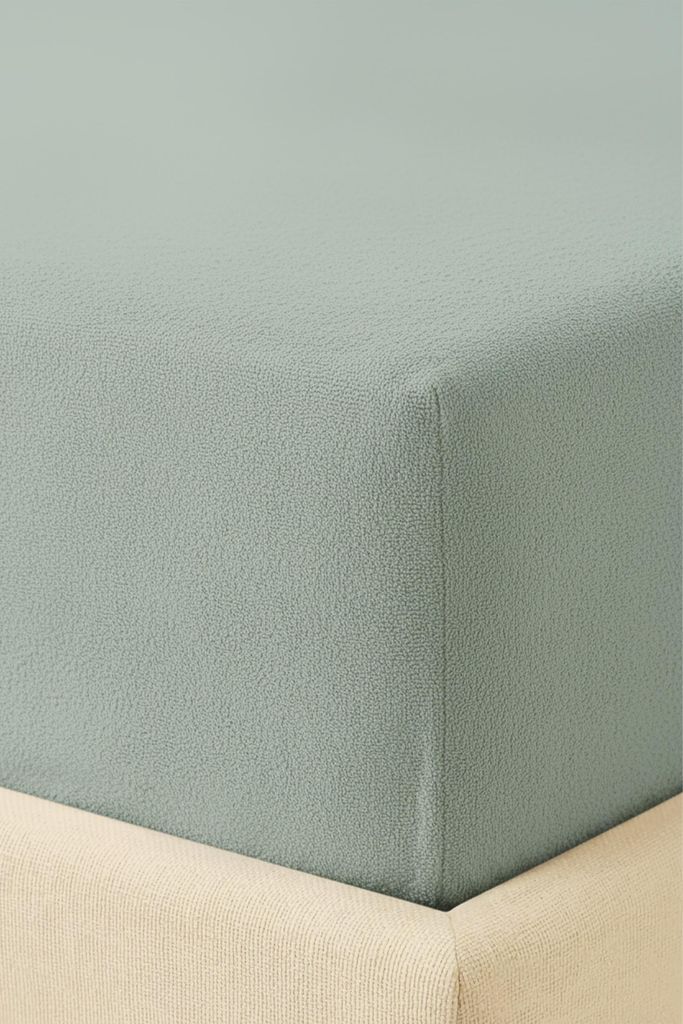 Frottee-Spannbettlaken 90x200x30 cm, Salbei, Baumwolle Produktbild 