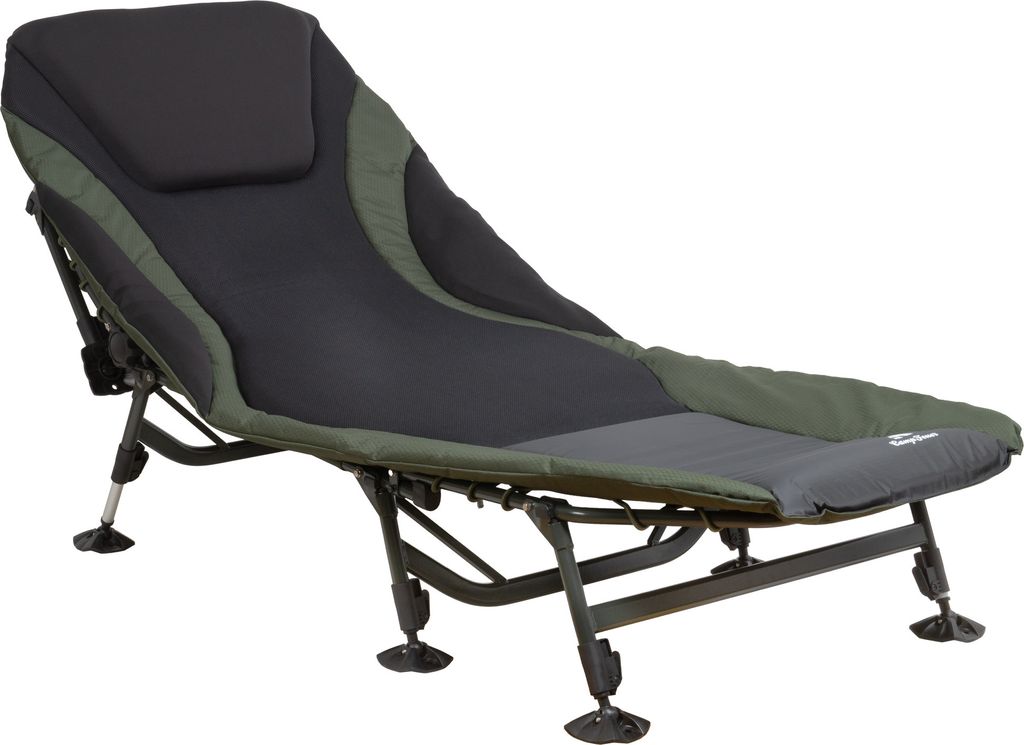 CampFeuer Karpfenliege XXL, 207 x 88 x 30-106 cm, Campingliege, faltbares Feldbett, Campingbett