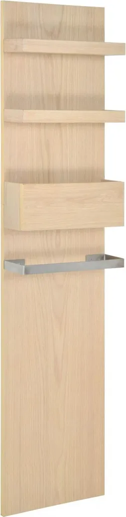 Rangement salle de bain : colonne suspendue chêne ENIO avec porte-serviette