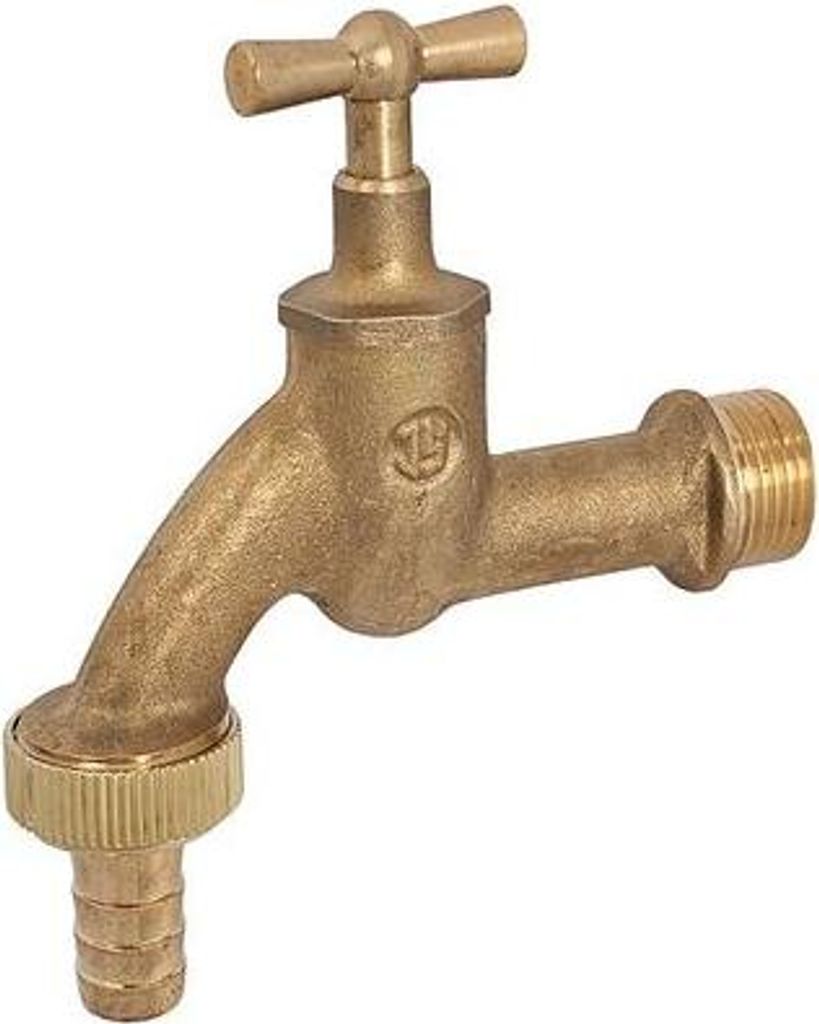 Js Auslaufventil Mit Schlauchver. Knebel-Oberteil,3/4",Ms-Blank