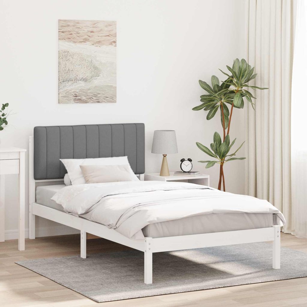 Maison Exclusive - Bettgestell mit gepolstertem Kopfteil Hellgrau 100 x 200 cm
