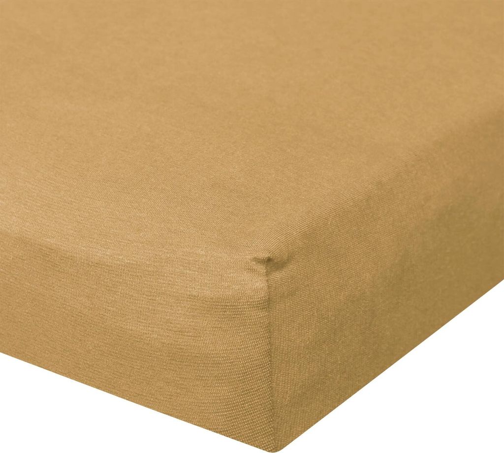 Bettwaren-Shop Jersey Spannbetttuch Ultra-Stretch 180x200 - 200x220 cm sahara
