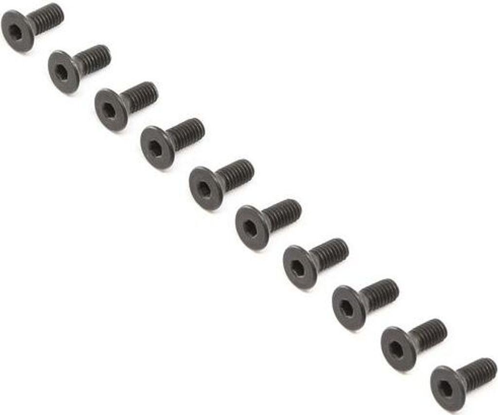Losi Flat Head Screws, Stl, BO, M4 x 10mm (10)